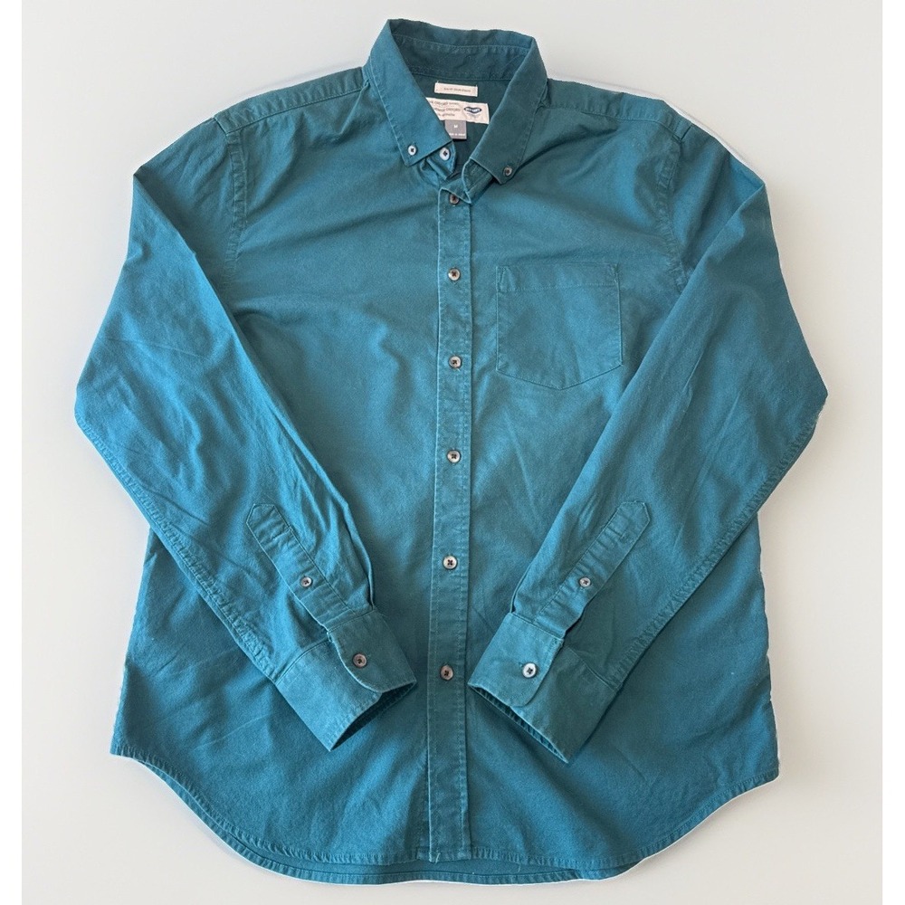 Old Navy Mens Teal Long Sleeve Oxford Stretch Button Up Shirt Medium M